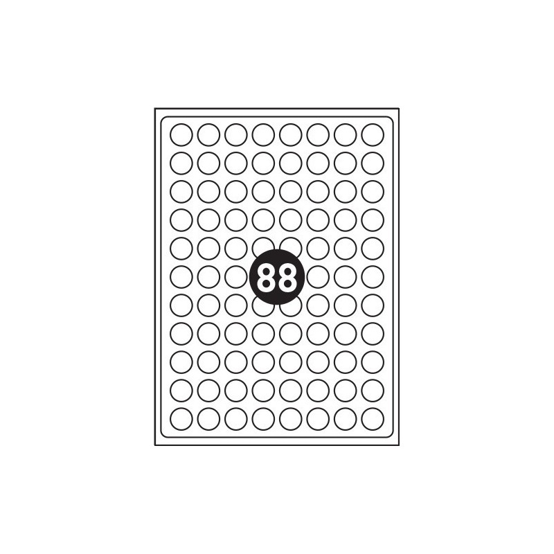 TULOSTUSTARRAT Ø20 MM A4 100 ARKKIA