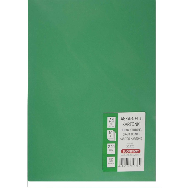 Askartelukartonki A4 vihreä 10 kpl