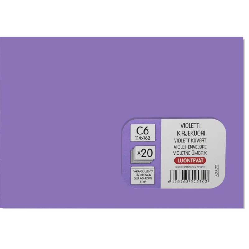 Violetti kirjekuori C6 20 kpl