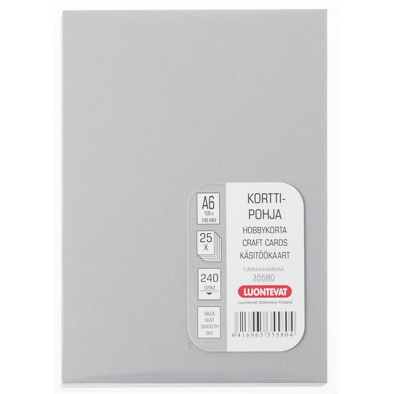 ASKARTELUKORTIT A6 TUMMANHARMAA 25 KPL