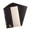 Muovivälilehti A4 musta 10-jakoinen