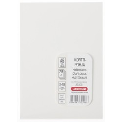 Korttipohja A6 luonnonvalkoinen 25 kpl