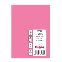 Korttipohja A6 fuksianpunainen 25 kpl
