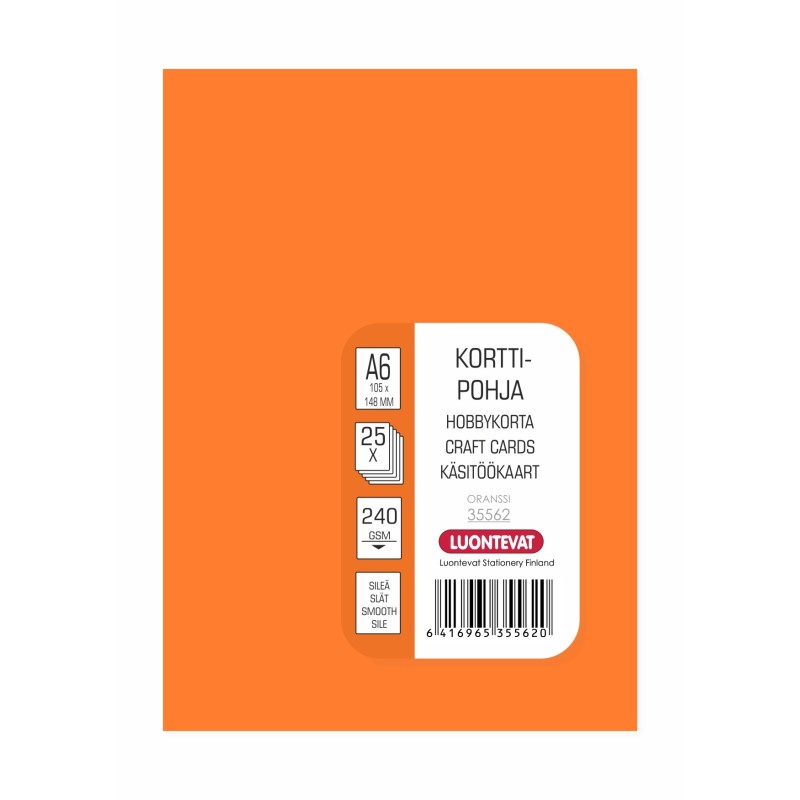 Korttipohja A6/25 oranssi