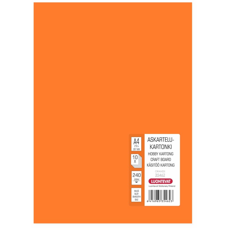 Askartelukartonki A4 oranssi 10 kpl