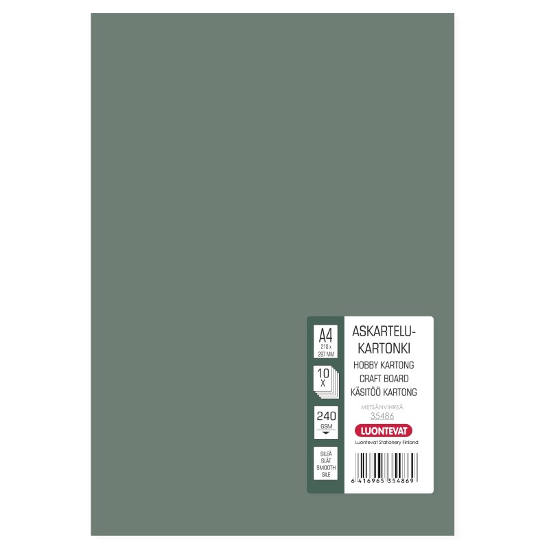 Askartelukartonki A4 metsänvihreä 10 kpl