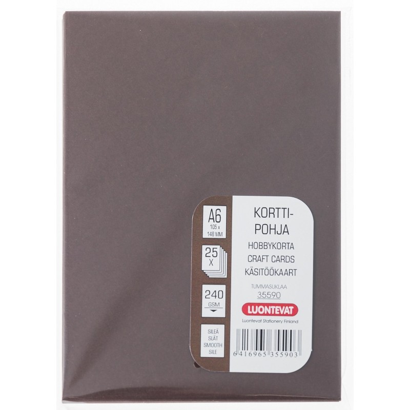 ASKARTELUKORTIT A6 TUMMASUKLAA 25 KPL