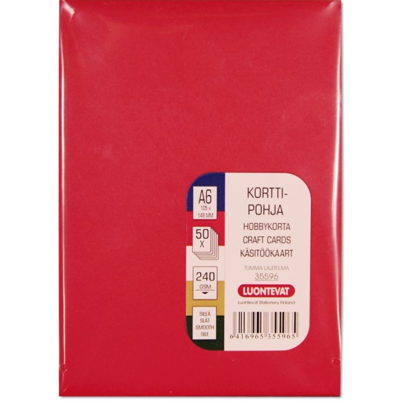 Korttipohja A6 tumma lajitelma 50 kpl