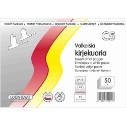 Kirjekuoria C5 50 kpl tarrasuljenta