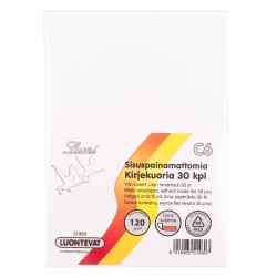 Lumi sisuspainamattomia kirjekuoria C6 30 kpl tarrasuljennalla