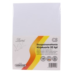 Kirjekuoria sisupainamaton C5 20 kpl tarrasuljenta Lumi