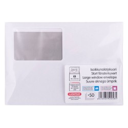 Isoikkunakirjekuoria E5 valkoinen 50 kpl tarrasuljenta