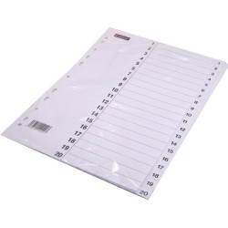 VÄLILEHTI A4 VALKOINEN 20-JAKOINEN