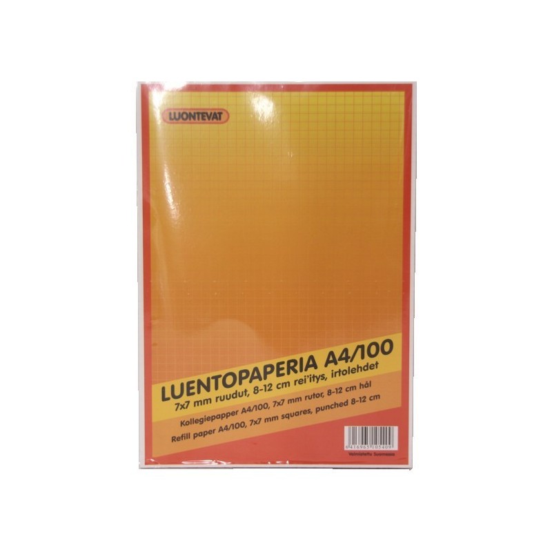 LUENTOPAPERI A4 100 LEHTEÄ 7X7 MM RUUDUTUS