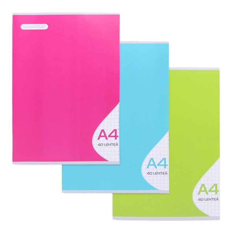 NIDOTTU VIHKO A4 40 LEHTEÄ 7x7 MM RUUDUTUS COLOR NIDOTTU VIHKO A4 40 LEHTEÄ 7x7 MM RUUDUTUS COLOR