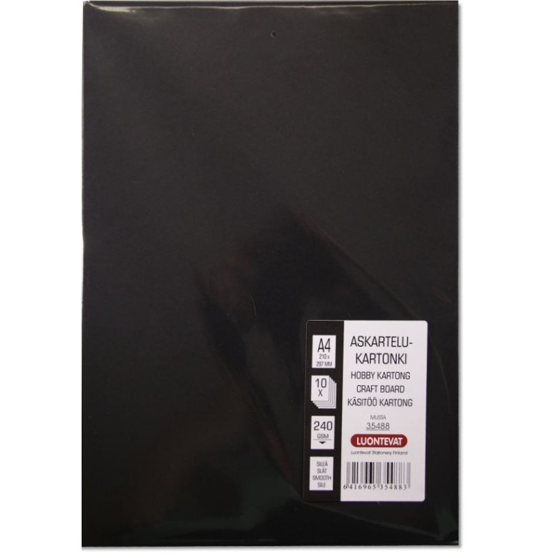ASKARTELUKARTONKI A4 MUSTA 10 KPL